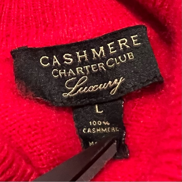 Charter Club Red Cashmere Turtleneck - Picture 5 of 5